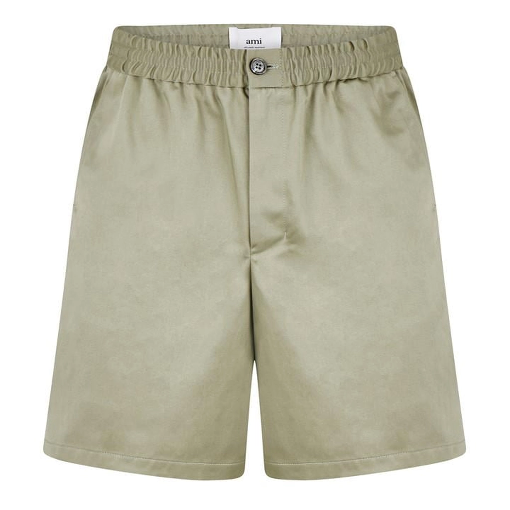 AMI Paris Elasticated Waist Shorts - Green